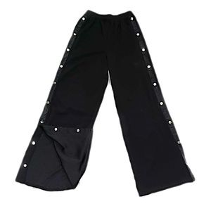 Black Wide Leg Snap/Tearaway Trousers